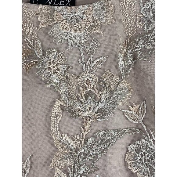 Alex Evening Top Women S Tan Floral Tank Embroidery Boho Western Y2K 80s Retro - Picture 3 of 9